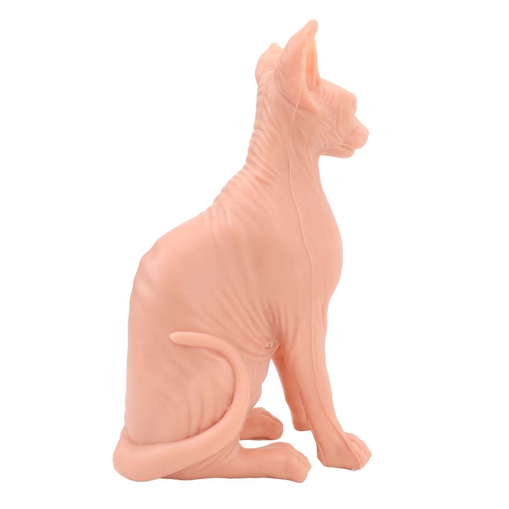 Hairless Cat Model Silicone Cat Model Soft Odourless Ornaments Decoration Simulated Sphynx Cat