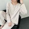 Henry Collar Polished Pajamas Women's Suit Warm Autumn and Winter New Thin Lazy Soft Skin-friendly Loungewear