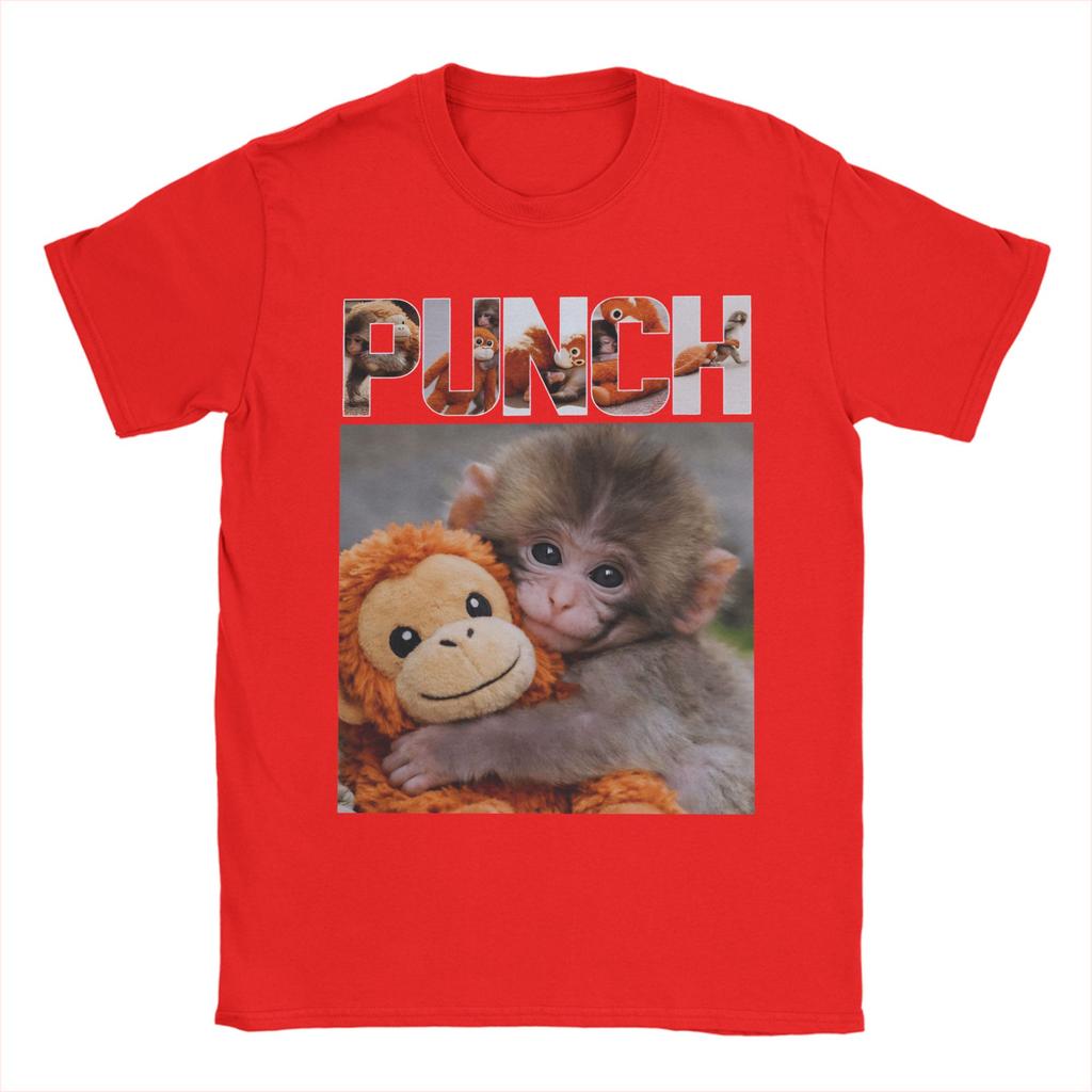 Leisure Punch Monkey Cute TShirts for Unisex Crew Neck Cotton T Shirt Short Sleeve Tees Summer Clothes