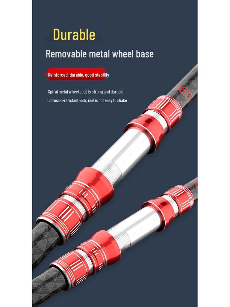 Multi-Section Carbon Casting Rod for Big Fish with Large Guide Rings