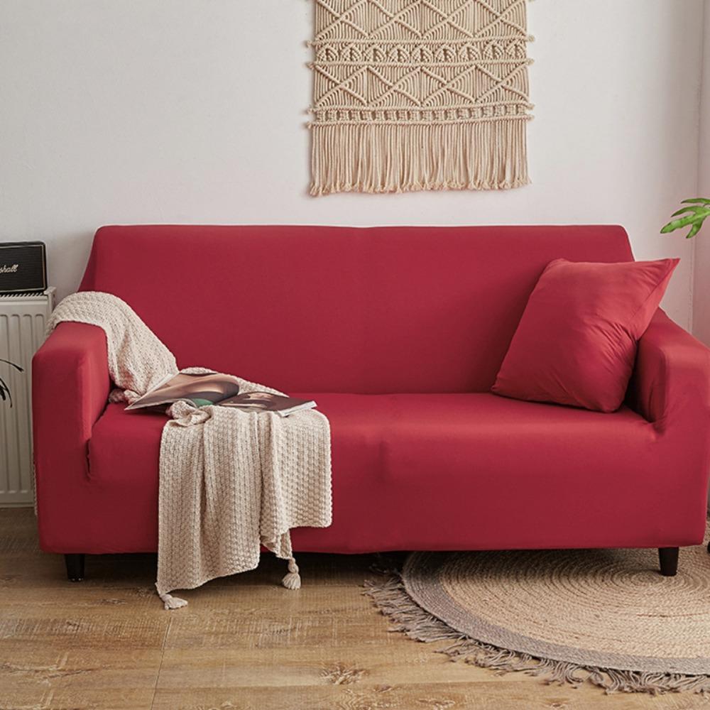 Milk Silk Elastic Sofa Cover Universal Full Cover Anti Cat Scratch All Season Lazy One Piece