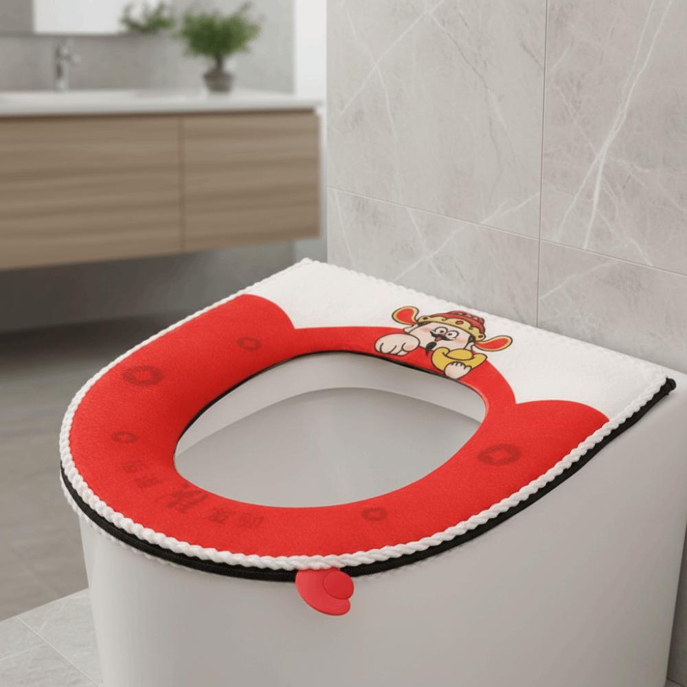 Warm Toilet Seat Cover Cartoon Washable Toilet Cushion Removable Toilet Seat Cushion  Bathroom