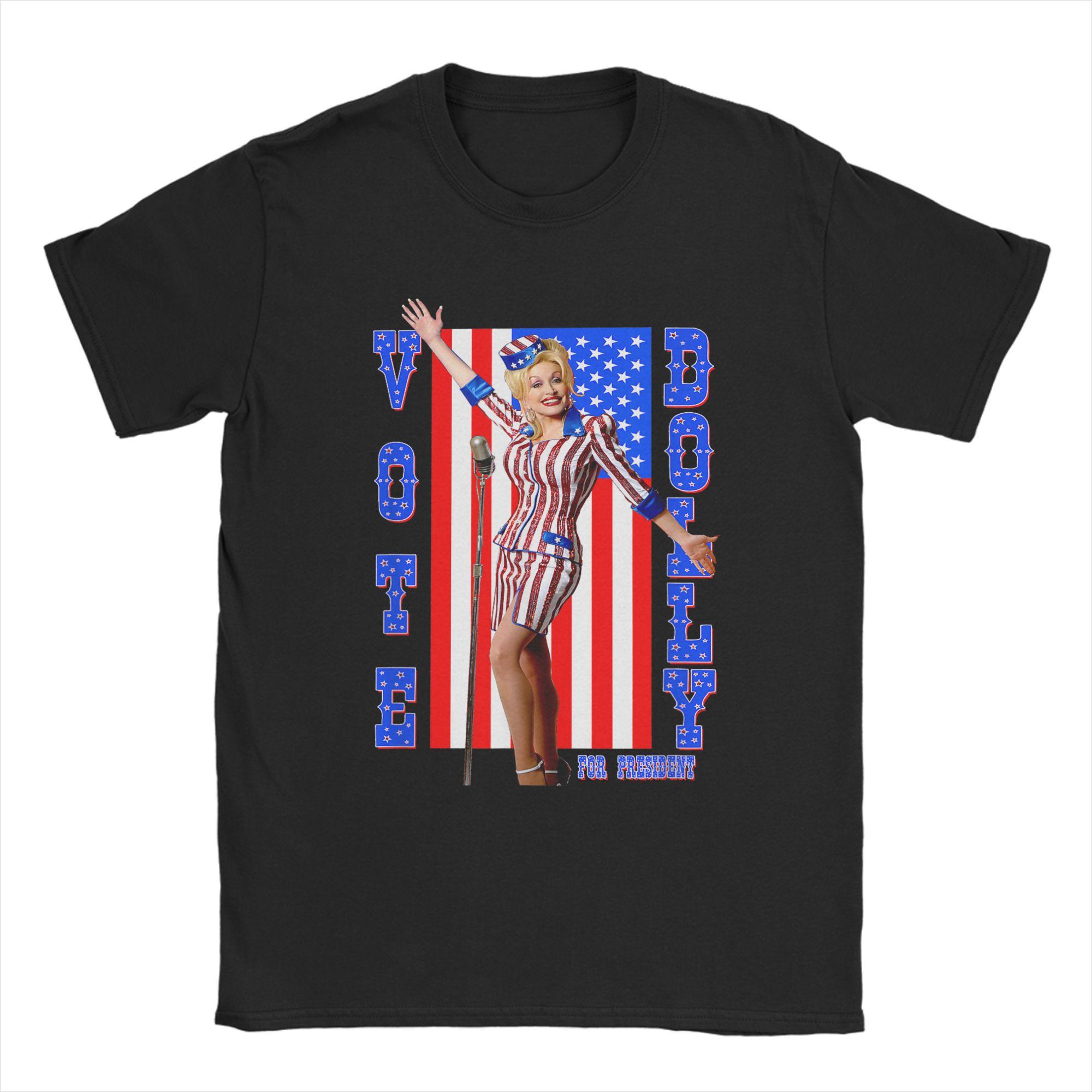 Dolly Parton Vote For President American Flag Graphic T-shirt S