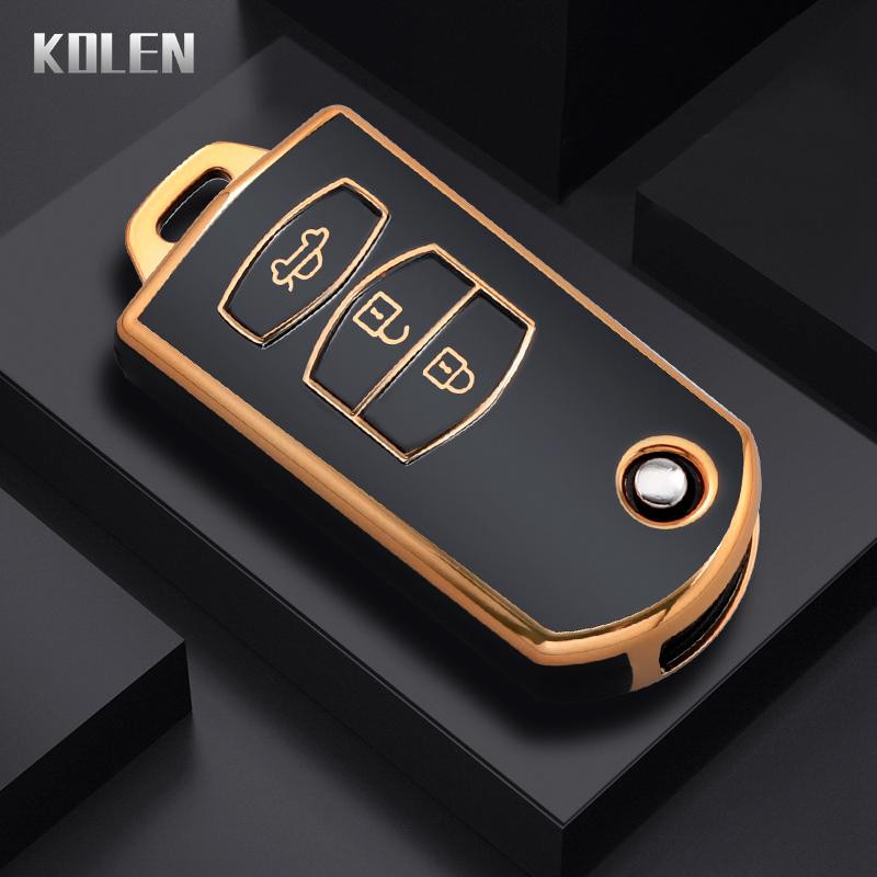 Fashion Tpu Flip Car Key Case Shell Cover Fob For Mazda 3 5 6 Series M6 Rx8 Mx5 2 3 Buttons Smart Keyless Protector Accessories