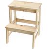KADAX Wooden Kitchen Stool 50cm Platform With Step Solid