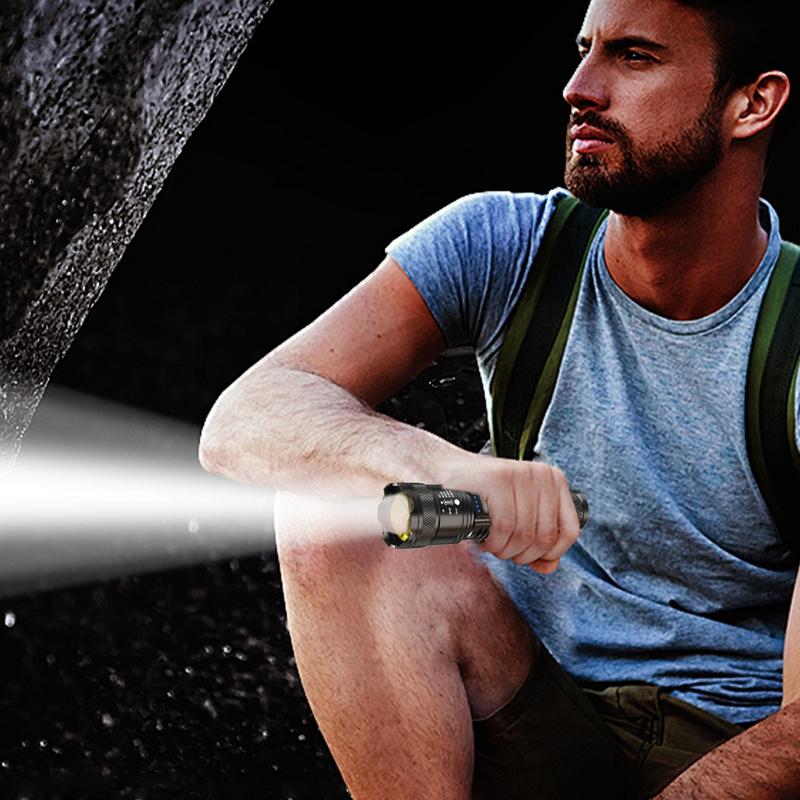 LED Flash Light Camping Flashlight Zoomable Rechargeable Flash Lights Torch 3 Modes 250000 High Lumens Waterproof For Camping