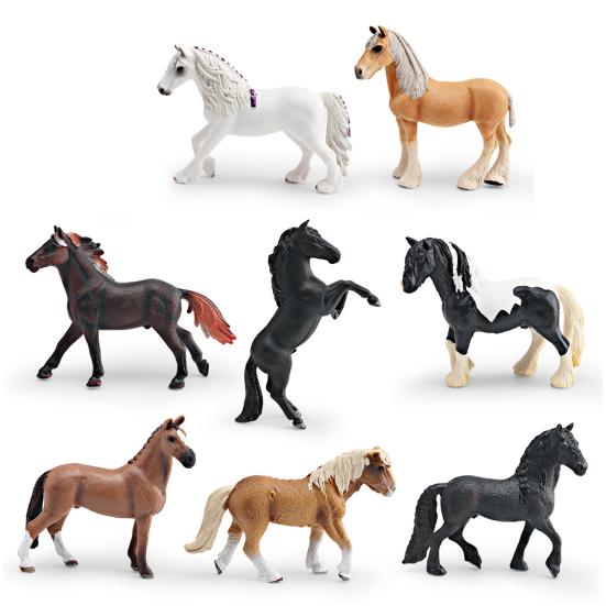 PVC Horse Model Simulation Horse Figurine Realistic Miniature Horse Collectible Toy Desktop Decoration Ornament