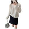 Spring new loose soft waxy thin lazy wind knitted sweater top gentle wind sweater pullover woman