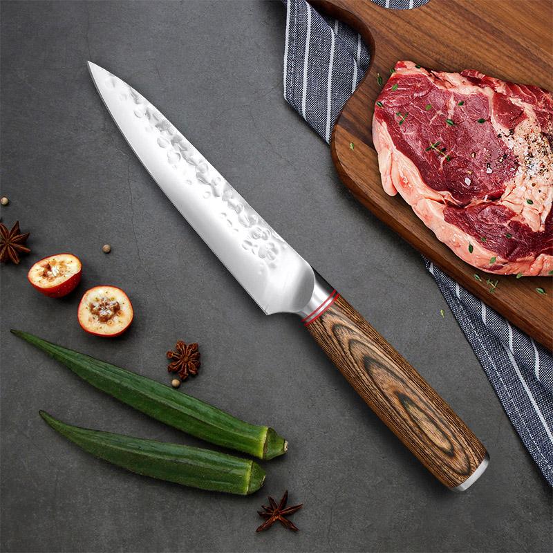 5 Inch Stainless Steel Knife Kitchen Boning Butcher Knife Meat Cleaver Fishing Knife Professional Chef Knife with Sheath