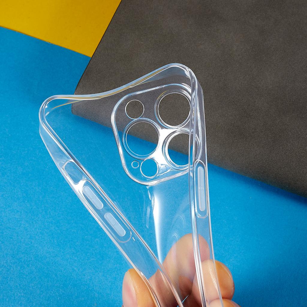 For iPhone 13 Pro Max 6.7 Inch Precise Lens Cutout Clear Drop-proof TPU Cover Ultra Thin Cell Phone Case