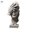 Resin Silence Is Fashion Gold Sculpture Party Home Statuette Figurine Craft Decoration Office Home