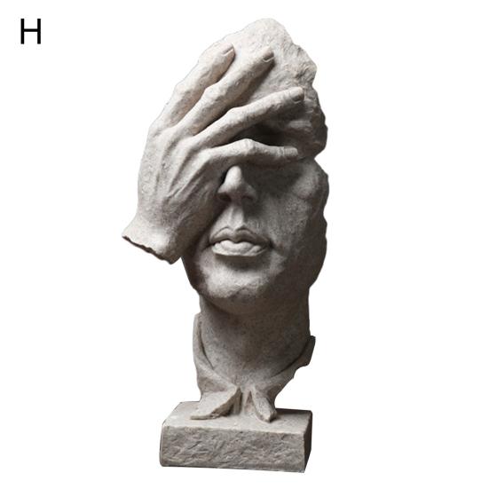 Resin Silence Is Fashion Gold Sculpture Party Home Statuette Figurine Craft Decoration Office Home