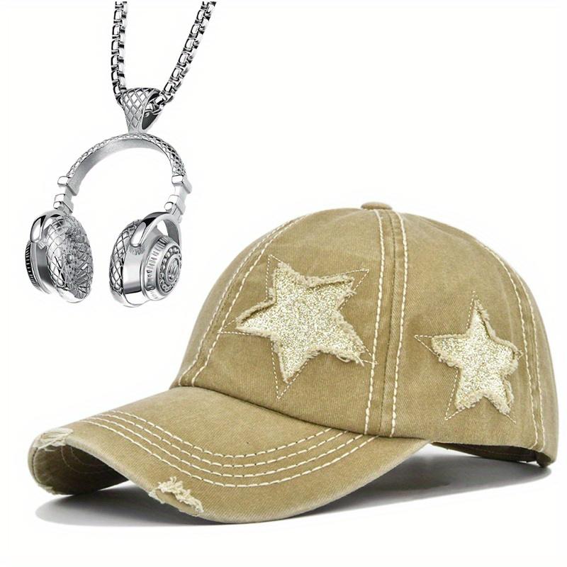 

Комплект из 2 предметов: бейсболка, ожерелье, модная повседневная шляпа от солнца, сотня с музыкальными наушниками, подвеска в виде ожерелья премиум-класса Sense, парная шляпа Netflix хаки