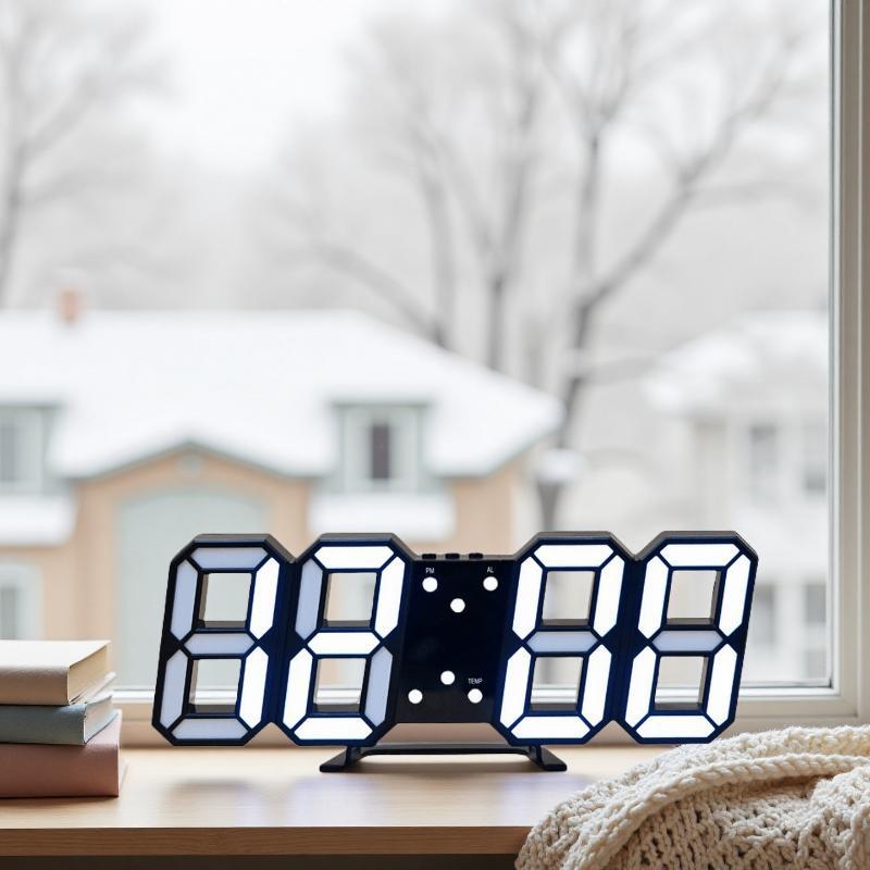 3D Led Digital Clock Luminous Fashion Wall Clock Creative Multifunctional Usb Plug In Electronic Clock Home Decoration
