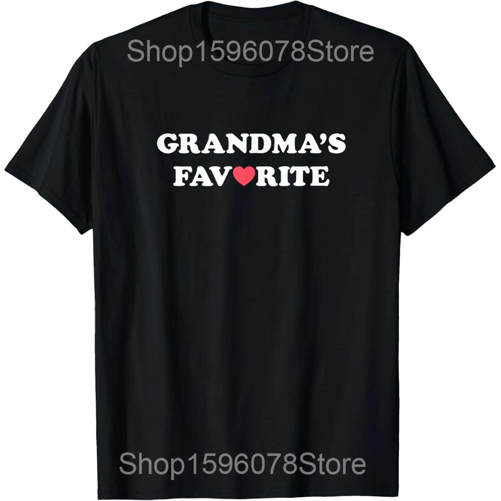 Funny Grandmas Favorite Graphic T Shirts Men Women Pure Cotton Humor Streetwear Tee Shirt Short Sleeve Unisex Loose Clothing