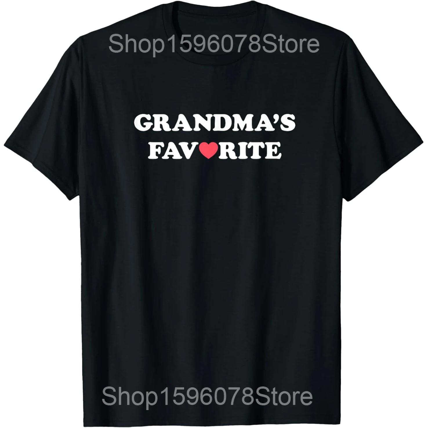 Funny Grandmas Favorite Graphic T Shirts Men Women Pure Cotton Humor Streetwear Tee Shirt Short Sleeve Unisex Loose Clothing S