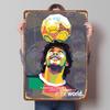 Fußballspieler Legende Poster Individuell Vintage Metallschilder Wandkunst Retro Blechschild für Mancave Badezimmer Dekoration Wand Deko Raum