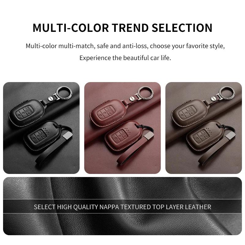 For Honda Civic 11th 2022 for Honda Civic Accord HR-V CR-V 2023 Key Fob Shell Accessories Leather Car Folding Key Cover Case