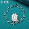 Oval Photo Frame Bracelet Fashion Gift Party Silver Jewelry