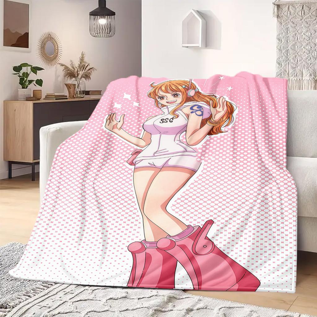 Nami Print Blanket Warm Comfortable Flannel Blanket Suitable for Bedrooms,Sofas, Beds,Chairs,Travel -QIAO60