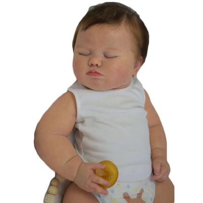 BZDOLL Realistic 60 CM Reborn Sleeping Fat Baby Doll With 3D-painting Skin and Vascular Vein, 24 Inch Soft Silicone Newborn Bebe Child Birthday Gift
