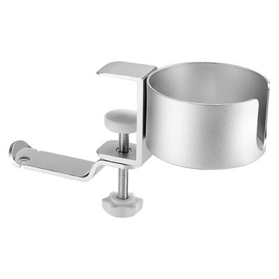 Under Desk Headphones Stand 360 Degrees Rotation Desktop Water Cup Storage Mount for Office Silver