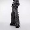 Retro Distressed Denim Jacket with Heavy Zippers & Large Pockets - 2024 Trend
