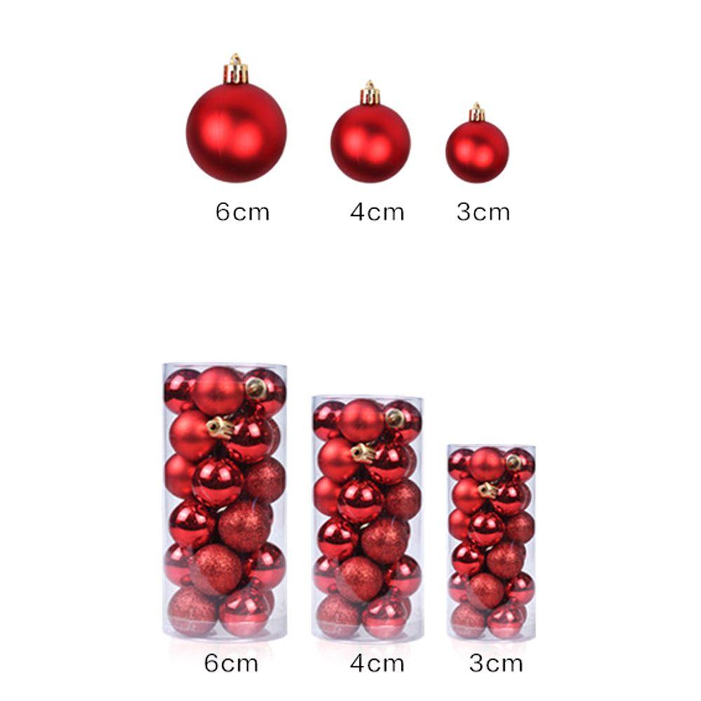 24Pcs 3/4/6cm Plastic Crafts Home Decor Xmas Hanging Ball Bauble Christmas Tree Decoration Drop Pendant