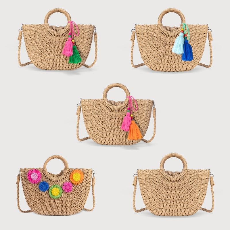 Arrival Women's Paper Straw Woven Bag - Shell Accents Tote & Crossbody Bag for Vacation Essentials & Trendy Outfits