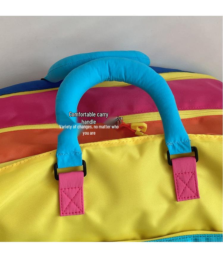 Dopamine Color Block Large Capacity Travel Bag - Short Trip Carry-On & Sports Fitness Bag