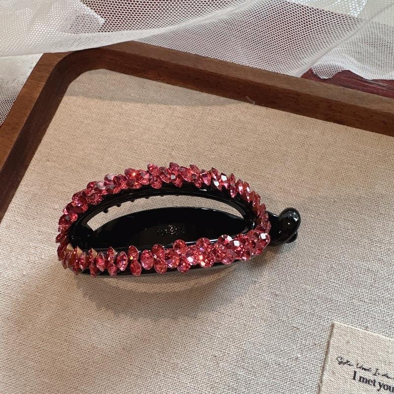 

Полностью инкрустированные овальные скрученные заколки для волос, заколки для волос для хвостика, заколки для пучка со стразами, инкрустированные бриллиантами