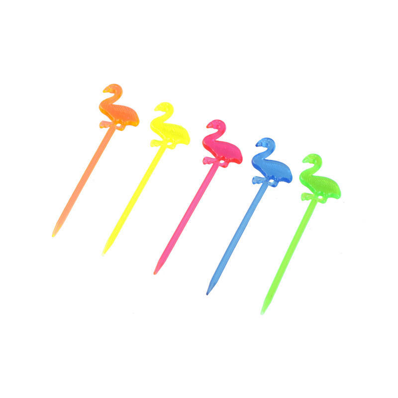 50Pcs Flamingo Food Picks Buffet Cupcake Fruit Forks Party Cake Dessert Decor
