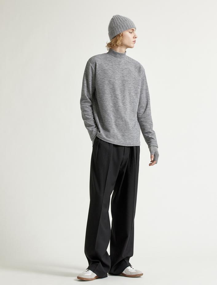 MARBETE Standard Mock Turtleneck Knit Grey