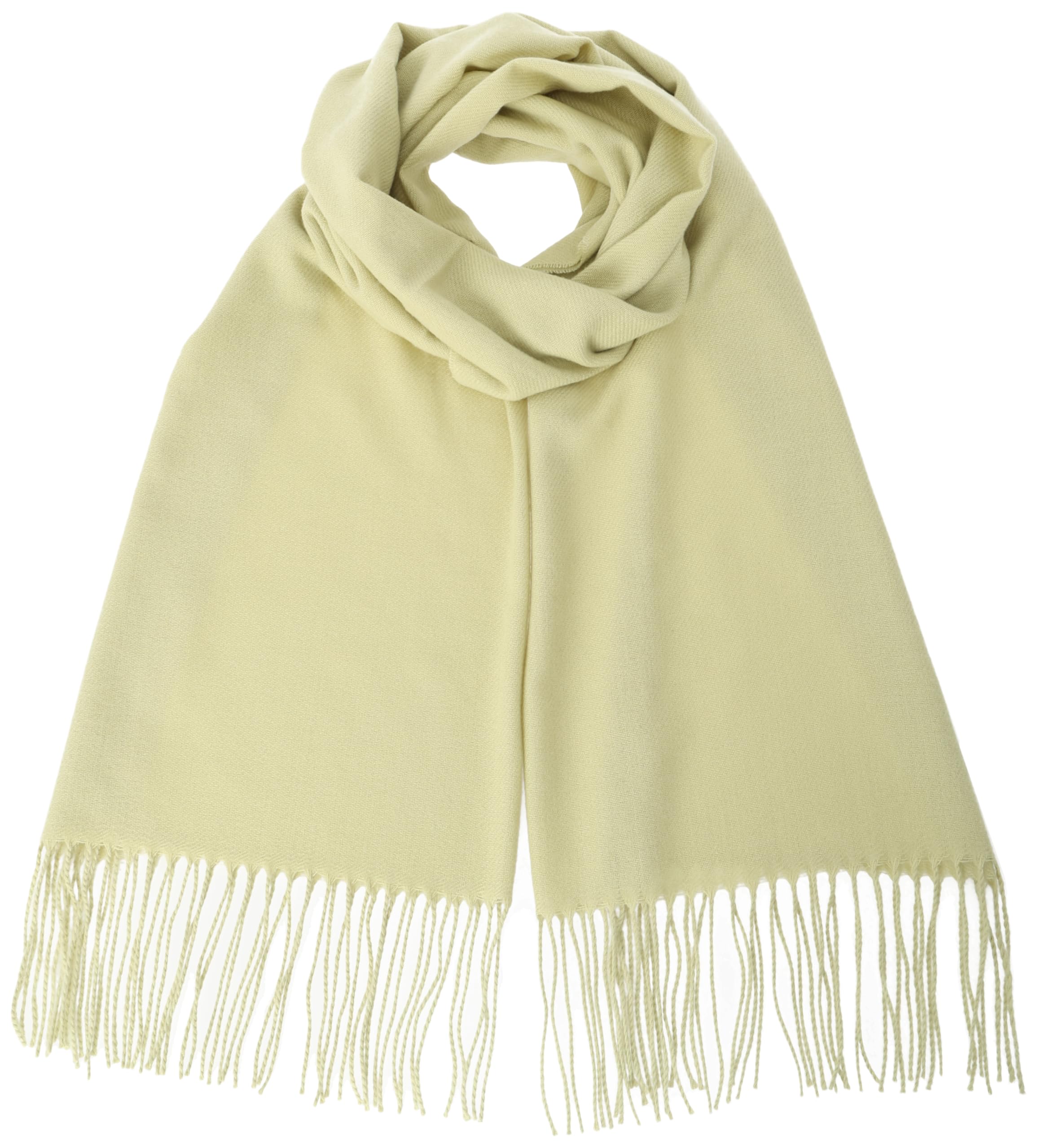 

[Kuko] Cashmere-touch yarn-dyed twill plain scarf for women 2353122555 LGreen (361)
