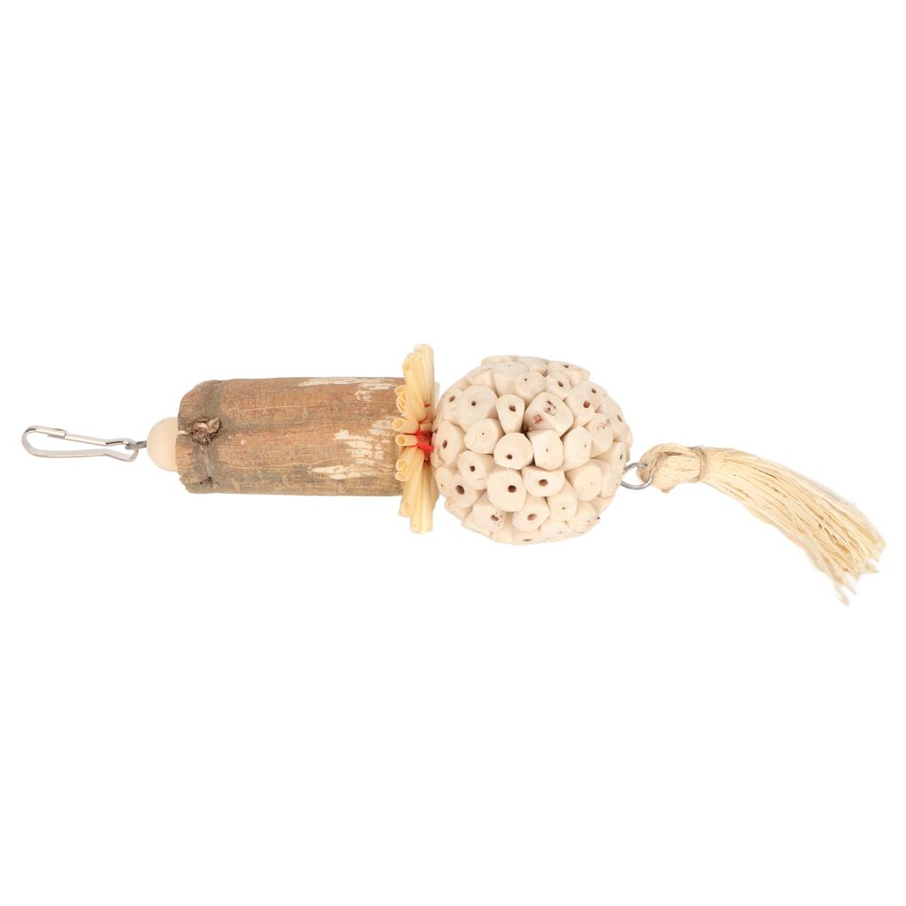 Sola Stick Bird Toys Fun Interactive Soft Ball Log Sola Wood Corn Leaf Silk Relieve Boredom Parrot