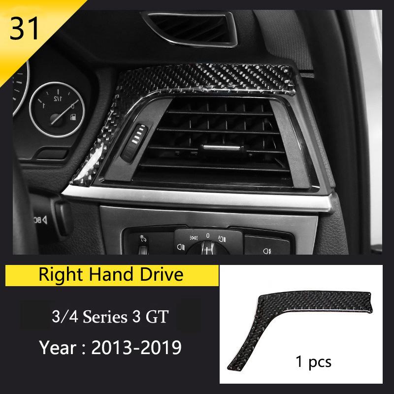 Car Styling Carbon Fiber Interior Button Panel Decoration Cover Trim Sticker Frame For BMW 3 Series F30 3gt F34 F32 Accessories