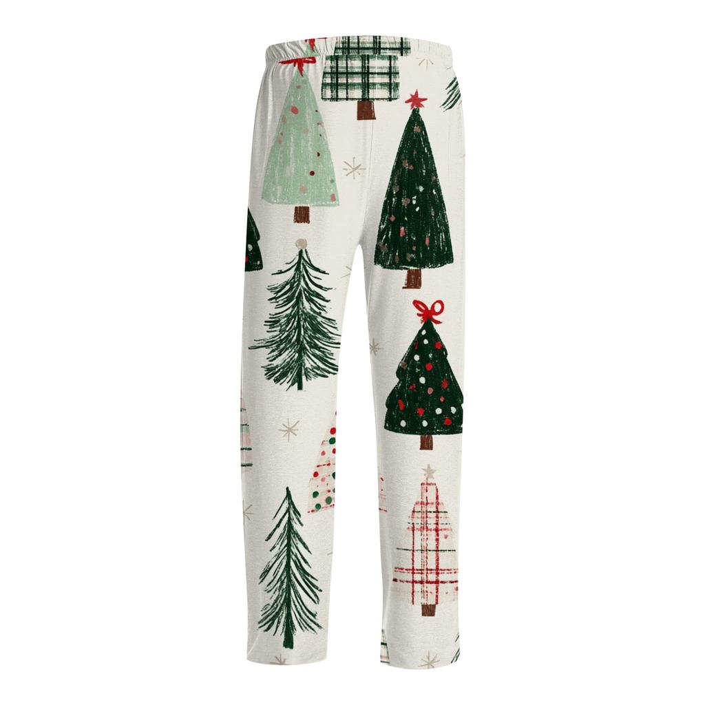 Herren-Weihnachtspyjamahose mit Aufdruck für Schlaf und Freizeit