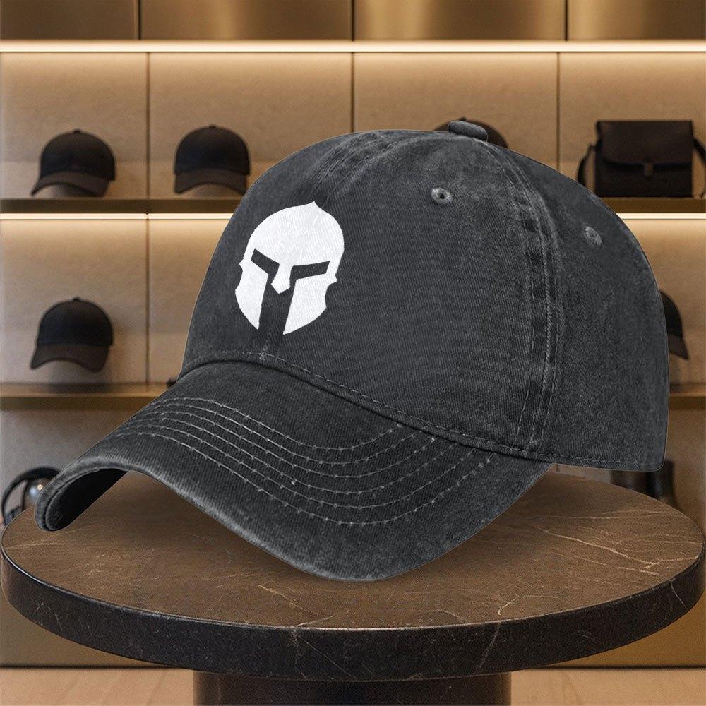 Spartan Warrior Printed Washed Baseball Cap for Unisex and Women