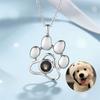 Collana Proiezione Foto Personalizzata Ti Amo 100 Lingue Collana Ciondolo Memoriale Zampa di Cane Collana con Foto Personalizzata Zampa di Cane