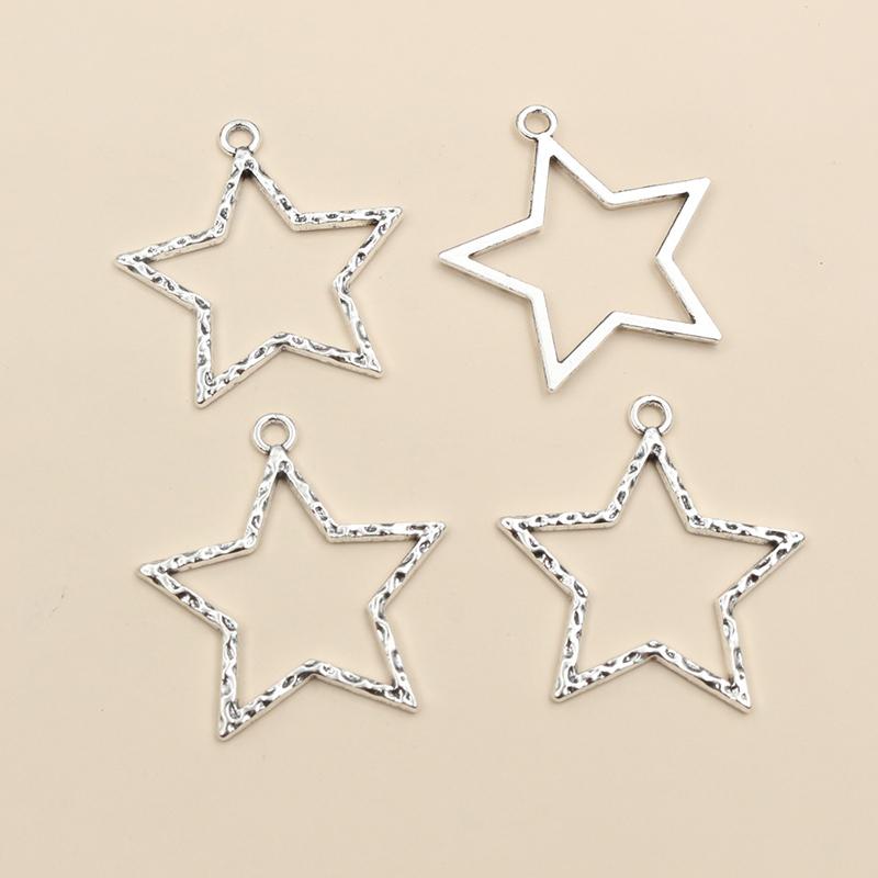 20 Stück Antik Versilbert Mond Stern Handgefertigt Anhänger Metall DIY Schmuckherstellung Zubehör Fundstücke Halskette Armband