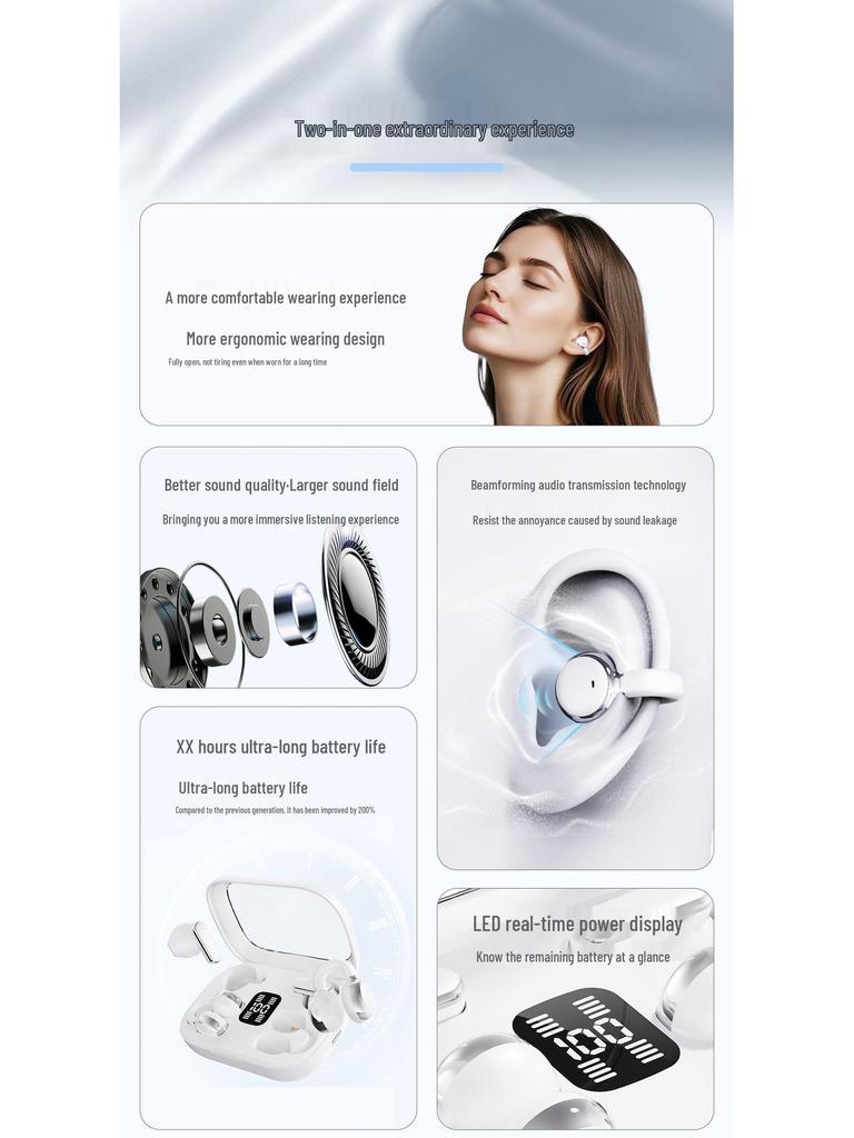 Bone Conduction Wireless Bluetooth Headphones 2025 - Q10: High Sound Quality with Extended Battery Life.