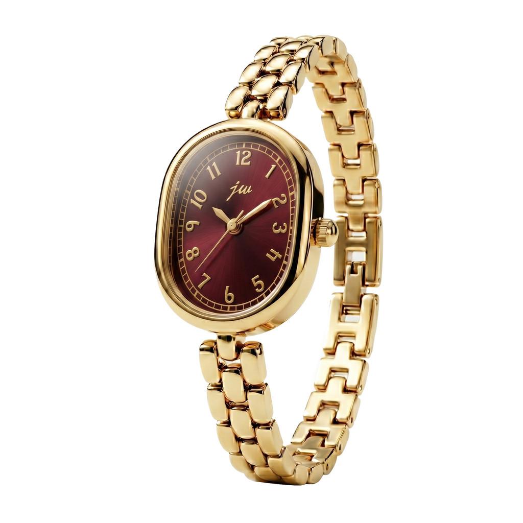 Orologio da Donna Classico al Quarzo con Cassa in Lega Dorata e Quadrante Decorativo per Accessori di Moda