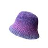 Color Matching Knitted Woolen Fisherman's Hat Children's Autumn and Winter Face Small Bucket Hat Versatile Big Head Circumference Basin Hat