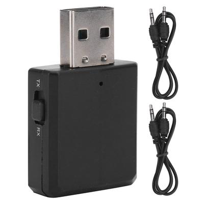 Bluetooth5.0 O Receiver Transmitter USB Sound Card 3 IN 1 AUX RCA 3.5MM Socket Adapterblack
