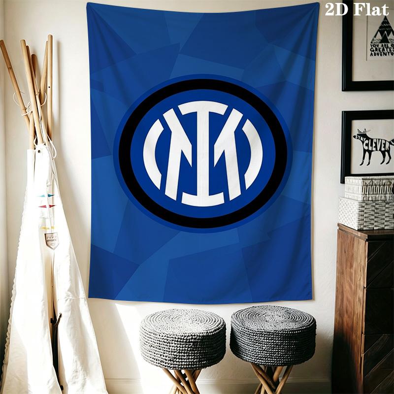Inter Milan Logo Wallpaper Bedding 1 Duvet Cover 2 Pillowcase Without Core Christmas Birthday Gift Soft And Comfortable