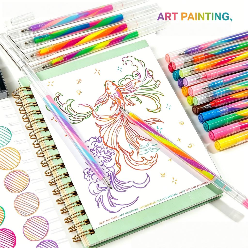 6/18Pcs Rainbow Magic Pens Multi-Color Pen Set Gradient Pens For Journaling Usedfor Art Drawing, Doodling, Greeting Card Diy