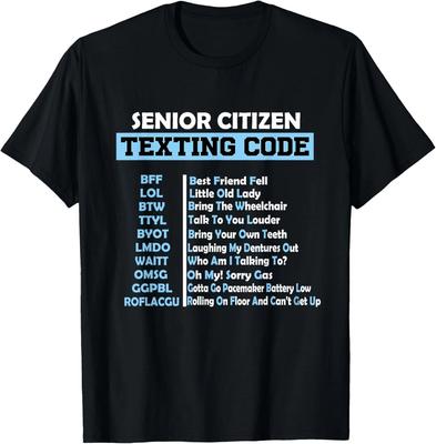 Funny Senior Citizen's Texting Code Fathers Day for Grandpa Gift Unisex T-Shirt