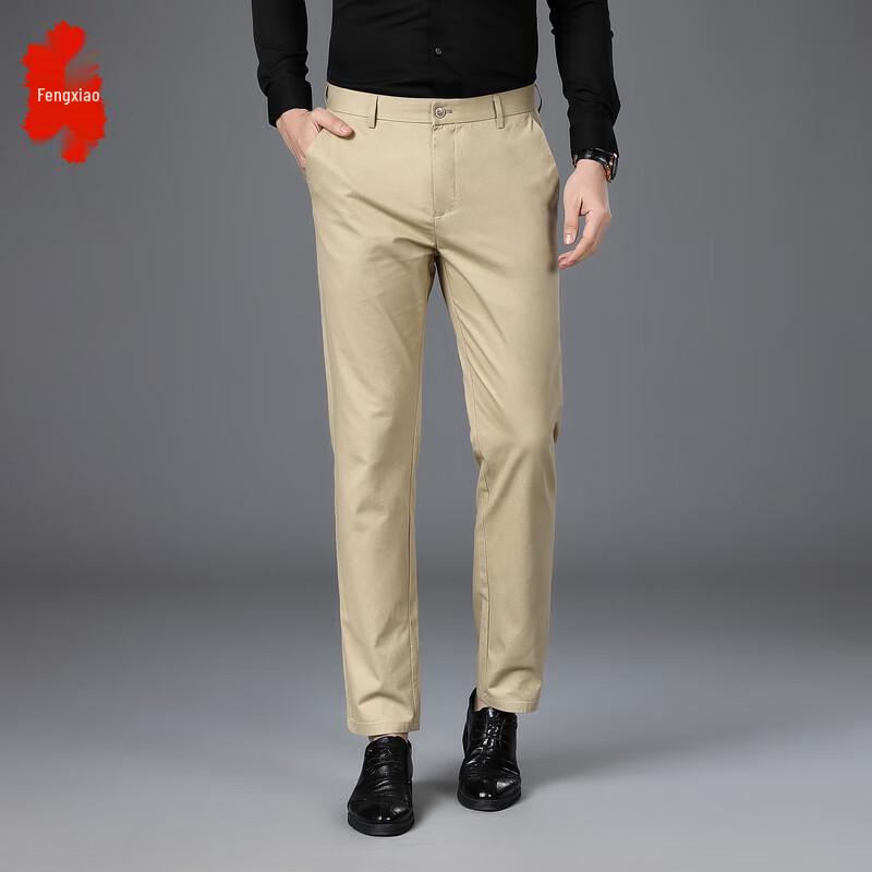 

Men s Straight-Leg Casual Business Trousers 34