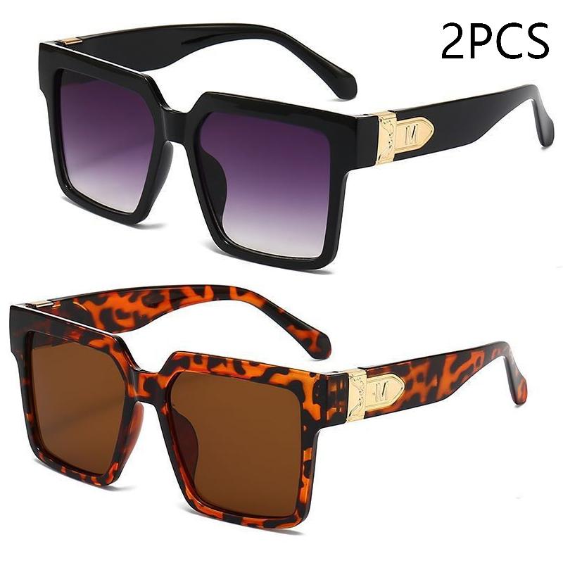 New Luxury Brand Designer Square Oversized Sunglasses Men Women Fashion Thick Frame Glasses Mens UV400 Male Celebrity