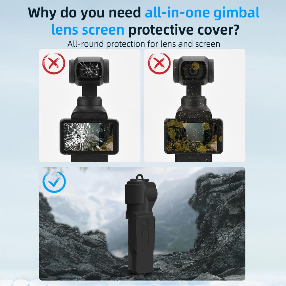 BRDRC Pocket 3 Bildschirmschutzhülle Abdeckung DJI Osmo Pocket 3 Zubehör Handkamera Objektivkappe Hartschale mit weicher Auskleidung